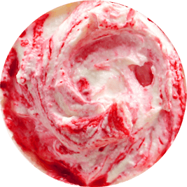 Сливочное с брусничным джемом