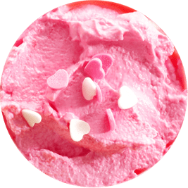 Сливочно-клубничное с присыпкой из белого шоколада